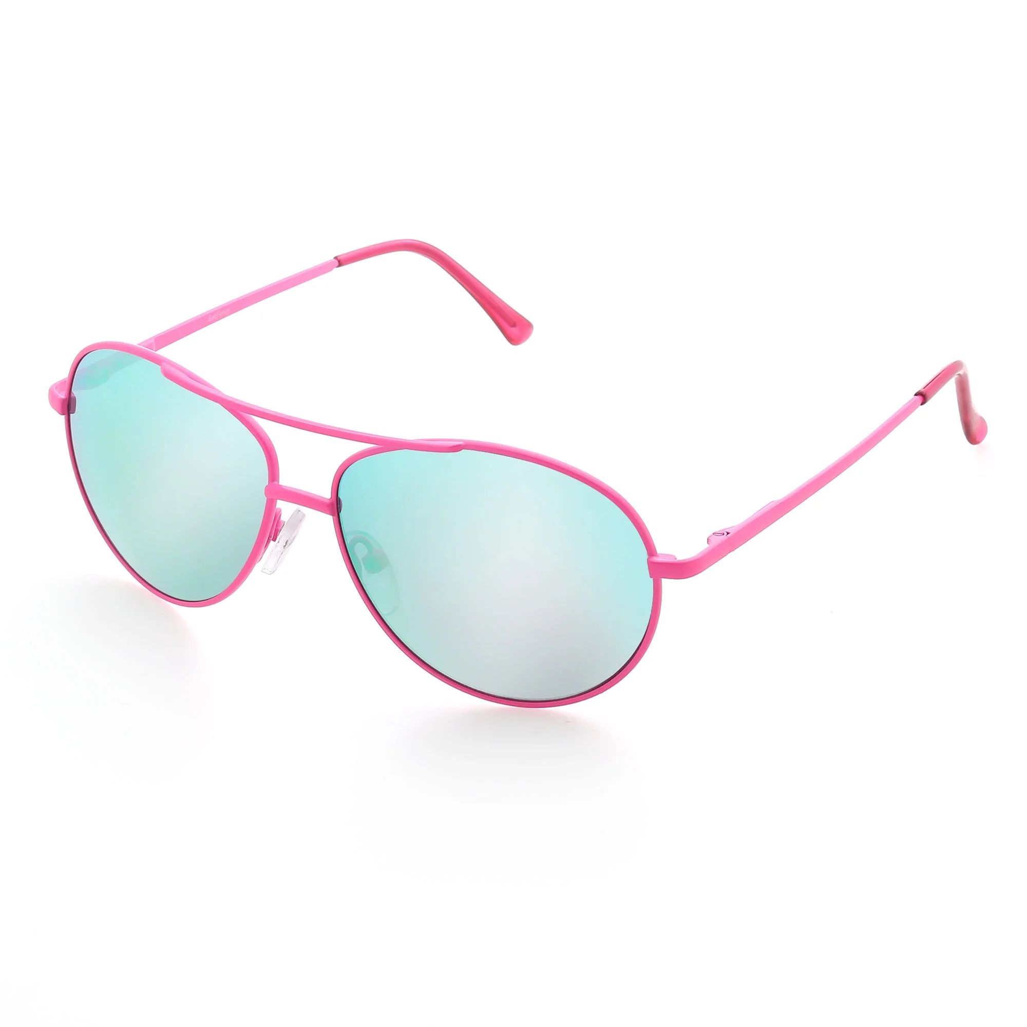 LotFancy Aviator Sunglasses for Kids Girls Boys Age 3-12, with Case,UV Protection, Green | Walmart (US)