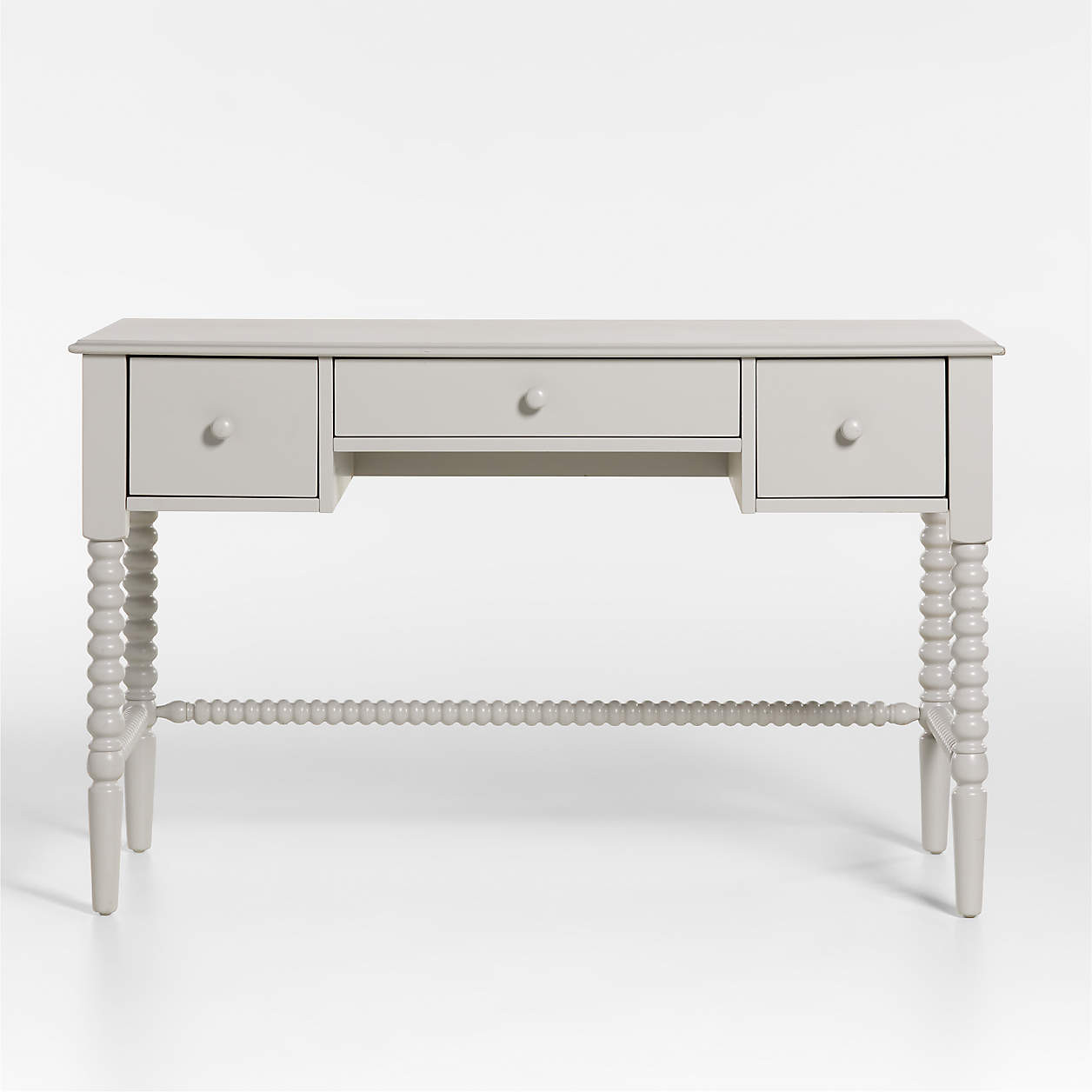 Jenny Lind Grey Wood Spindle Kids 3-Drawer Desk + Reviews | Crate & Kids | Crate & Barrel