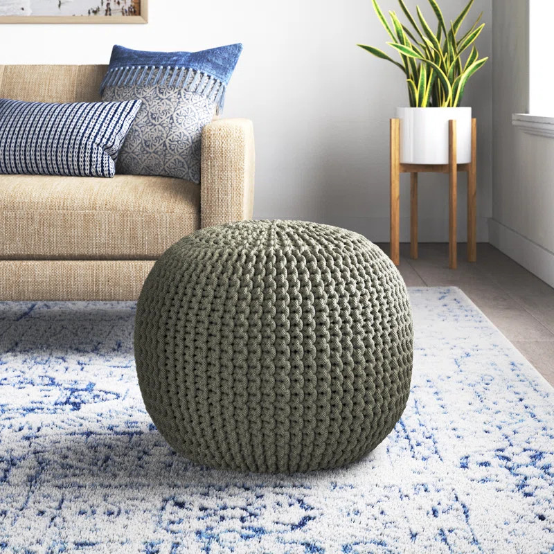 Collin 19'' Wide Round Pouf Ottoman | Wayfair North America