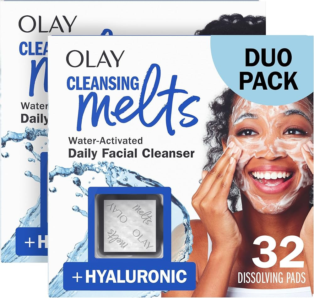 Olay Face Wash, Hyaluronic Acid Cleansing Melts, Fragrance-Free, Daily Use Gentle Cleanser, For A... | Amazon (US)