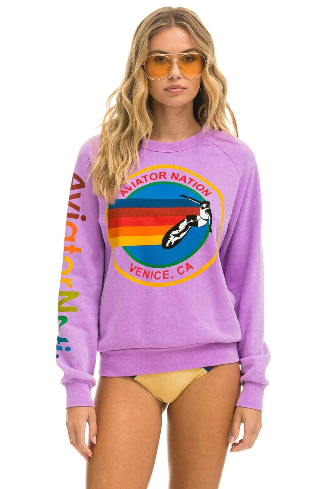 AVIATOR NATION SWEATSHIRT - NEON PURPLE | Aviator Nation