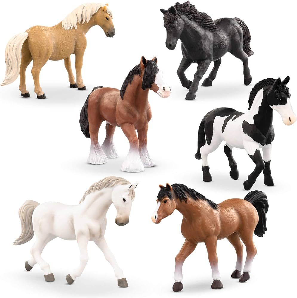 Terra by Battat – 6 Pcs 6" Horse Toys – Realistic Horse Figurines – Plastic Zoo Animal Toys... | Amazon (US)