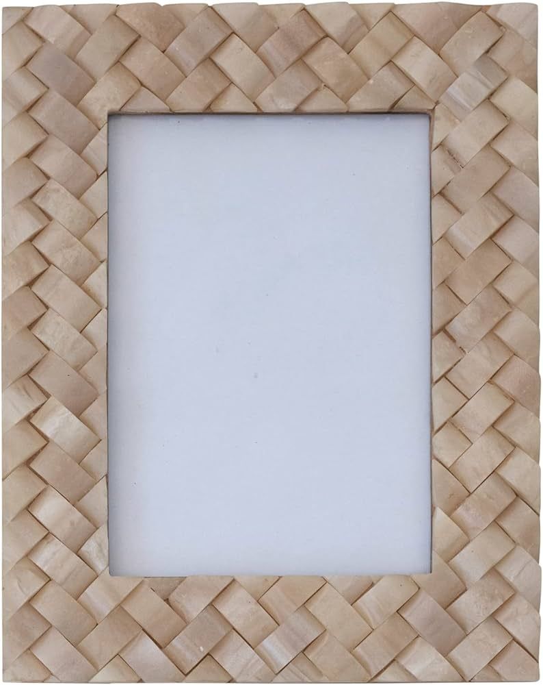 Creative Co-Op Woven Resin, Ivory Photo Frame | Amazon (US)