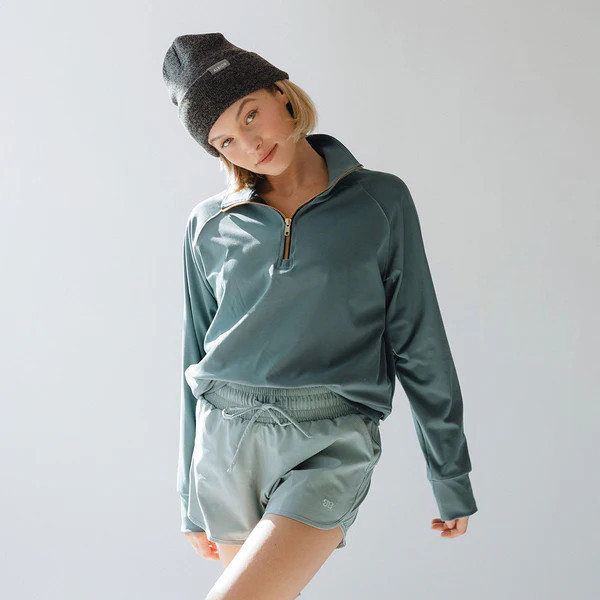 The Gotta Run 1/4 Zip, Blue Grey | Albion Fit