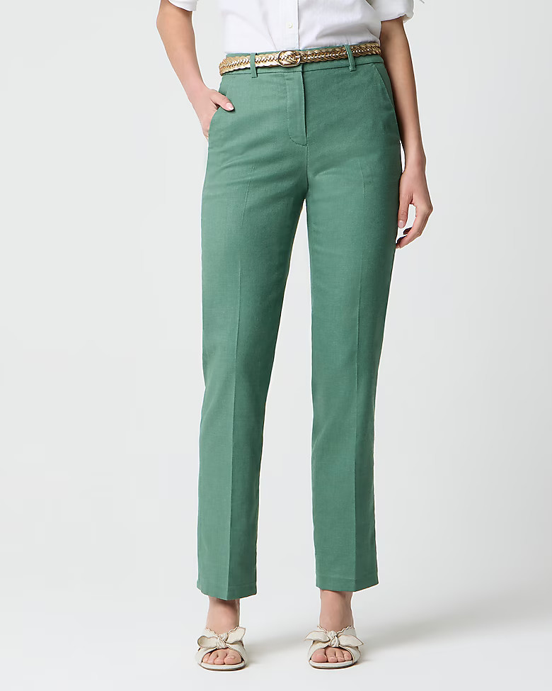 Kallie stretch linen-blend straight-leg pant | J.Crew Factory