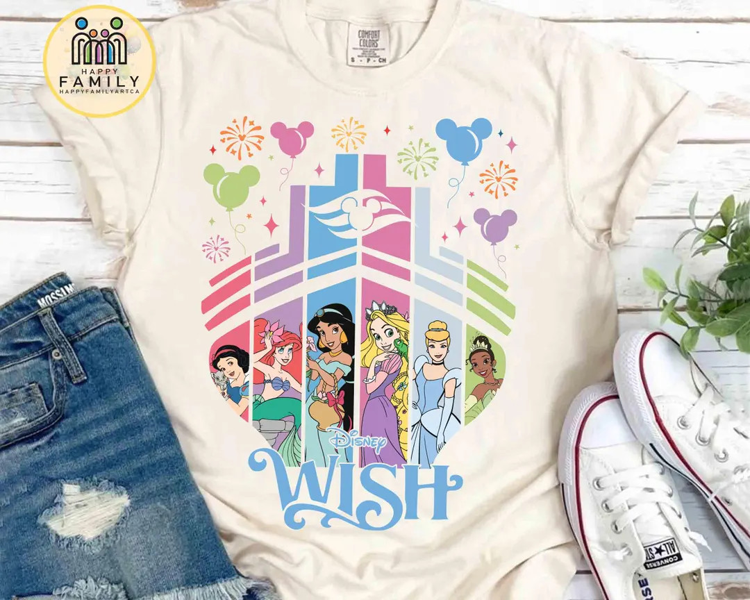Disney Princess Cruise Trip T-shirt, Disney Wish Wonder Fantasy Magic Wish shirt, Disney Family C... | Etsy (US)