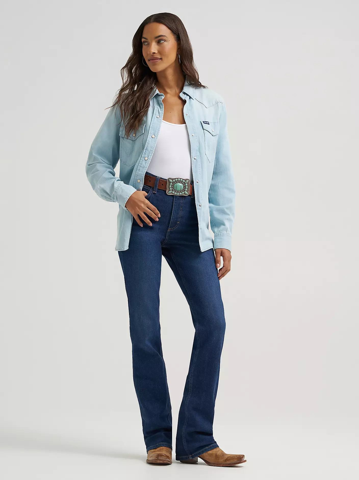 Women's Wrangler Iconic Western Snap Denim Shirt | Wrangler