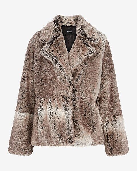 Collared Faux Fur Coat | Express