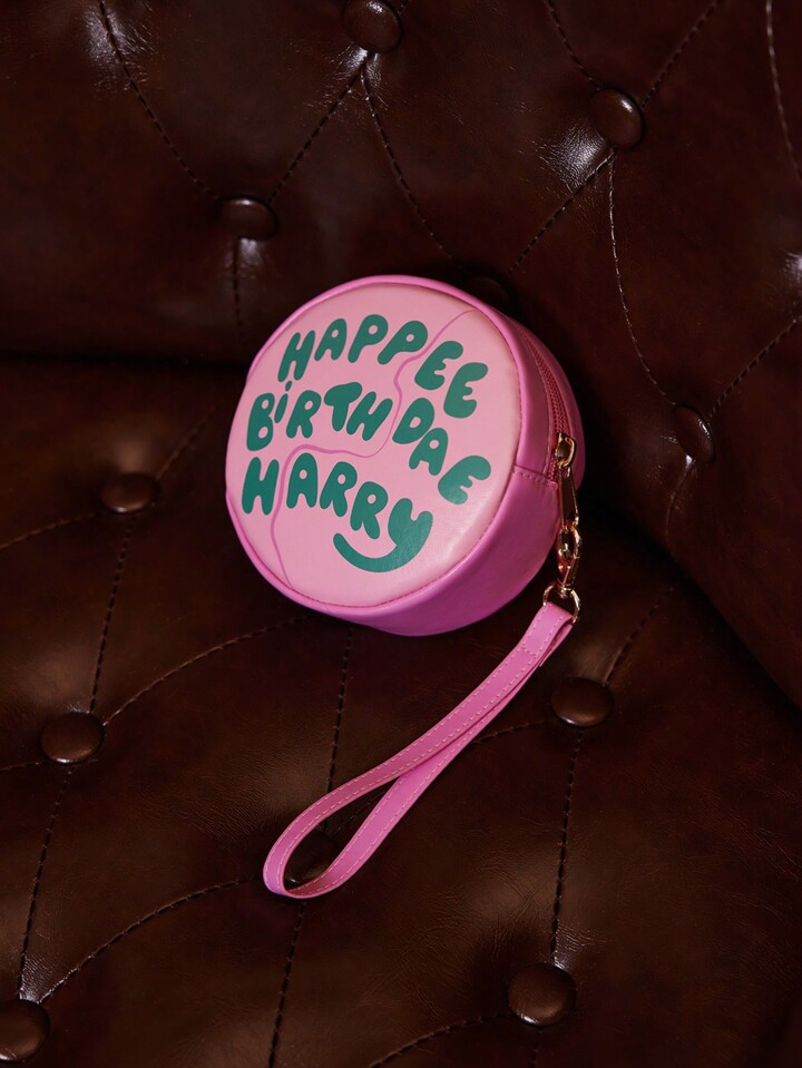 HARRY POTTER X SHEIN Pink Letter Print Zippered Round Coin Purse | SHEIN USA | SHEIN