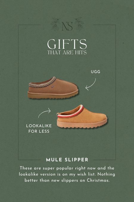 Gifts that are hits // Ugg Tasman slipper and a lookalike for less // Christmas slippers 

#LTKshoecrush #LTKHoliday #LTKGiftGuide