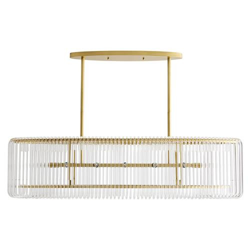 Arteriors Chandler Hollywood Regency Antique Brass Italian Oblong Chandelier | Kathy Kuo Home