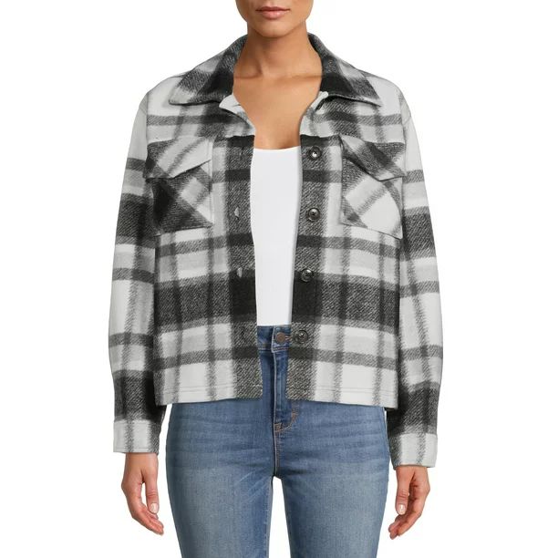 Time and Tru Women's Cropped Shacket | Walmart (US)