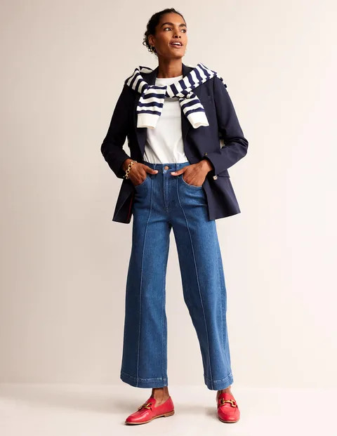 High Rise Seam Wide Leg Jeans | Boden (US)