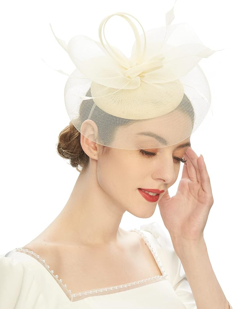 Cizoe Women's Kentucky Derby Fascinators Tea Party Hat Mesh Floral Feather Hair Clip Fascinator H... | Amazon (US)