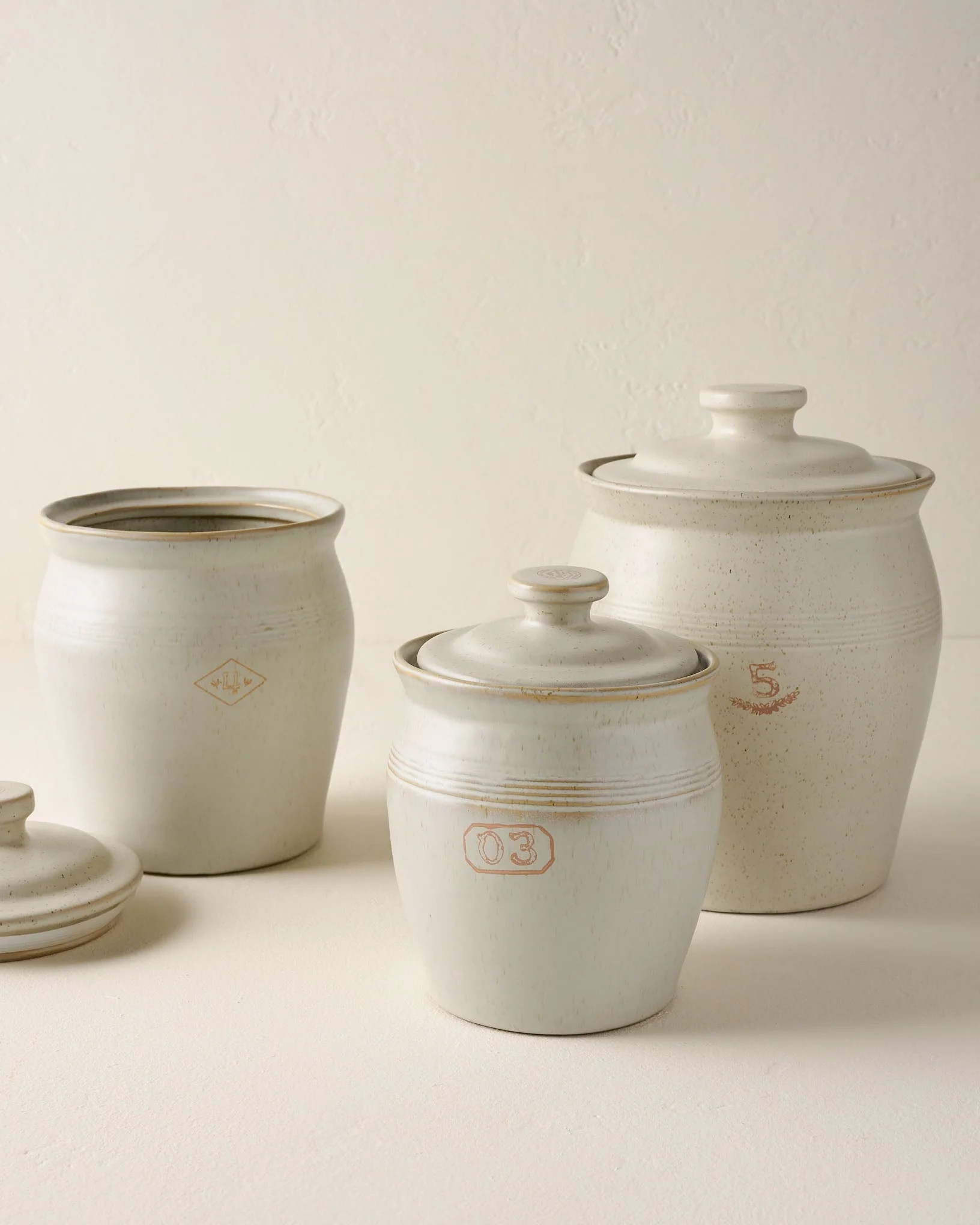 French Grey Embossed Stripe Canister | Magnolia