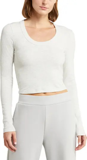 Pose Rib Long Scoop Neck Crop T-Shirt | Nordstrom