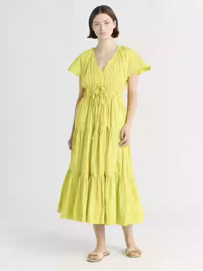 Free Assembly Women's and Women's Plus Tiered Cotton Maxi Dress, Sizes XS-4X | Walmart (US)