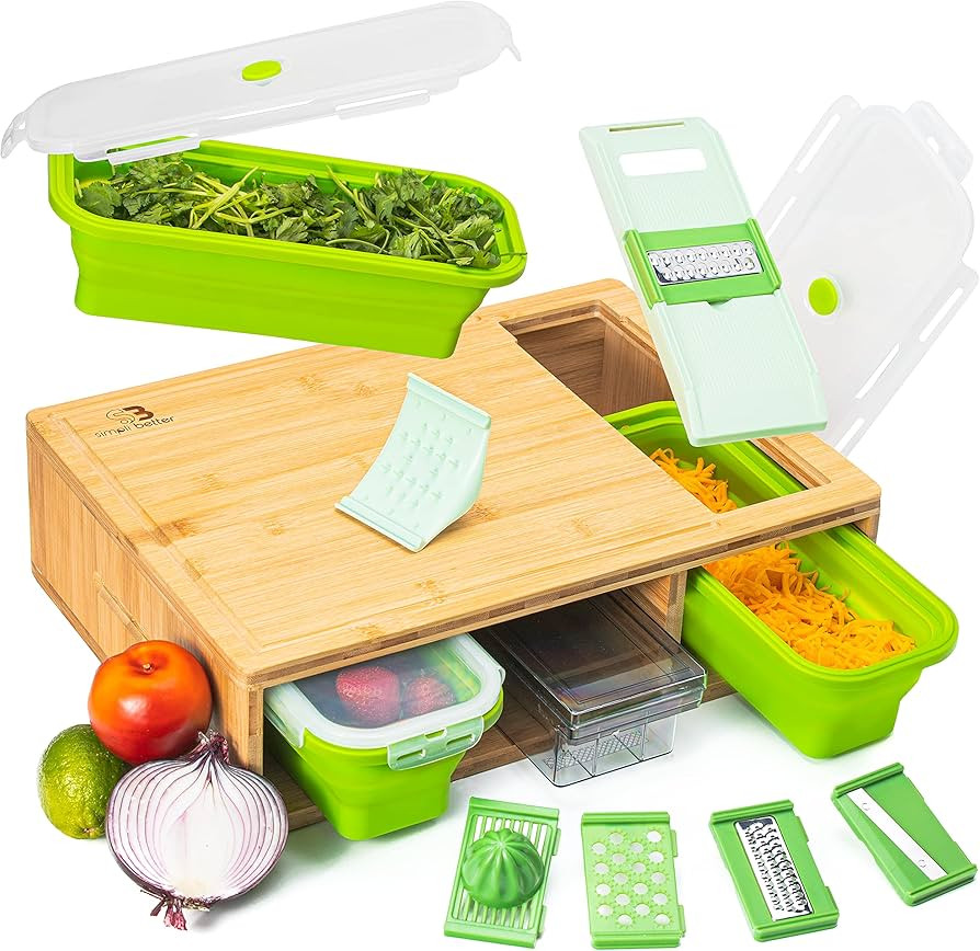 SB Simpli Better Cutting Board with Collapsible Containers and Graters Large | Amazon (US)