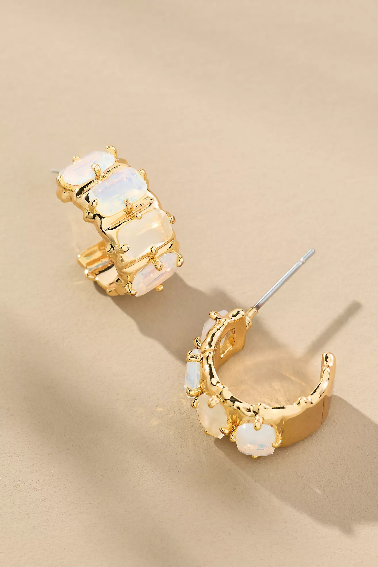 Crystal Baguette Huggie Hoop Earrings | Anthropologie (US)