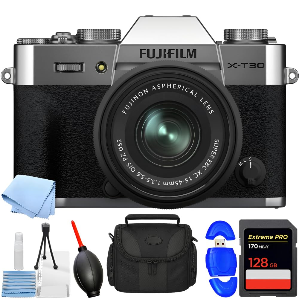 SSE FUJIFILM X-T30 II Mirrorless Camera with XC 15-45mm OIS PZ Lens Silver, Medium Gadget Bag/Cas... | Amazon (US)