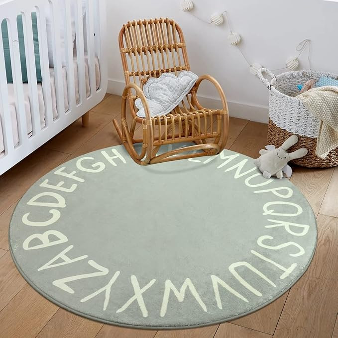 LIVEBOX 4 ft ABC Round Rug Alphabet Nursery Rug for Baby Boy and Girl, Washable Rug Kids Room Car... | Amazon (US)