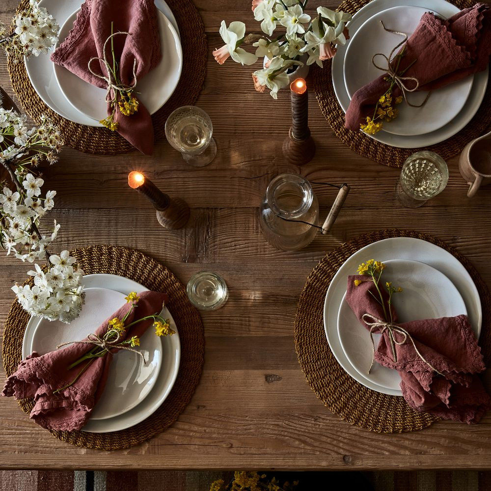 Linen Crochet Napkins, Set of 4 | GreenRow