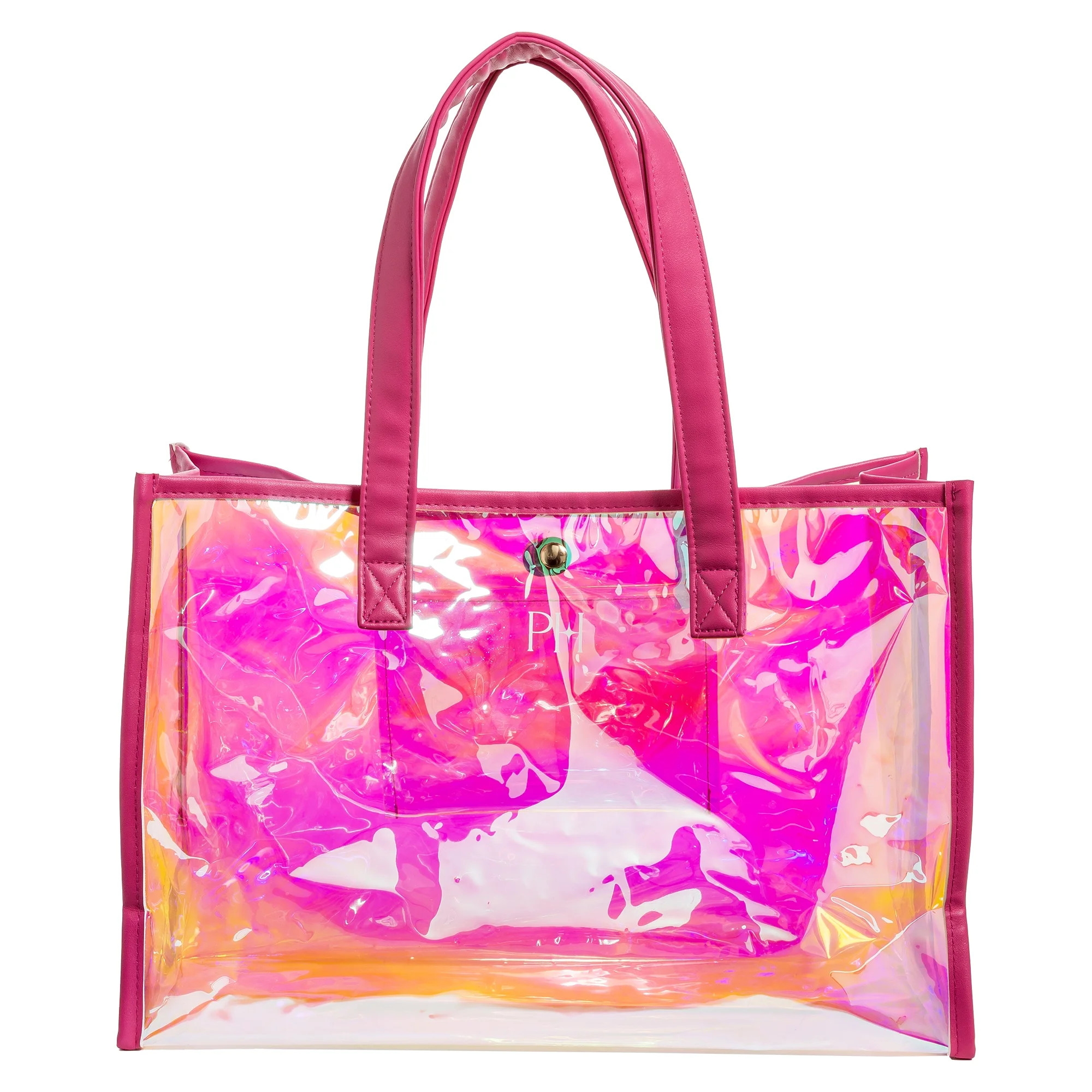 Paris Hilton Hot Pink Iridescent Tote Bag with Magnetic Snap & Interior Pocket, 15 x 10 x 5 inche... | Walmart (US)