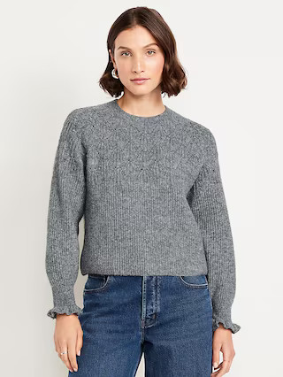 Loose Crew-Neck Cropped Sweater | Old Navy (US)