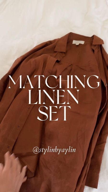 Matching linen set, I’m just shy of 5-7 wearing the size small top and XS shorts, perfect for tour next summer vacation! StylinByAylin 

#LTKunder100 #LTKstyletip #LTKSeasonal