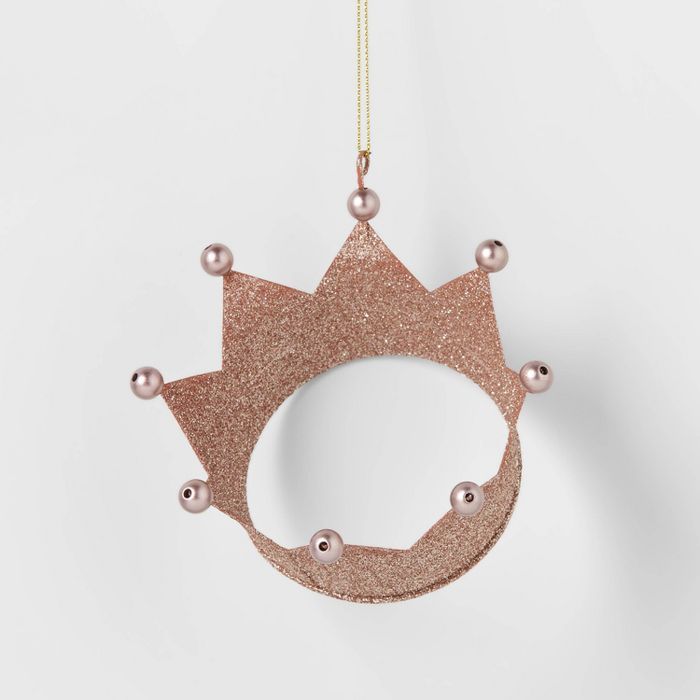 Glitter Crown Christmas Tree Ornament Blush - Wondershop™ | Target