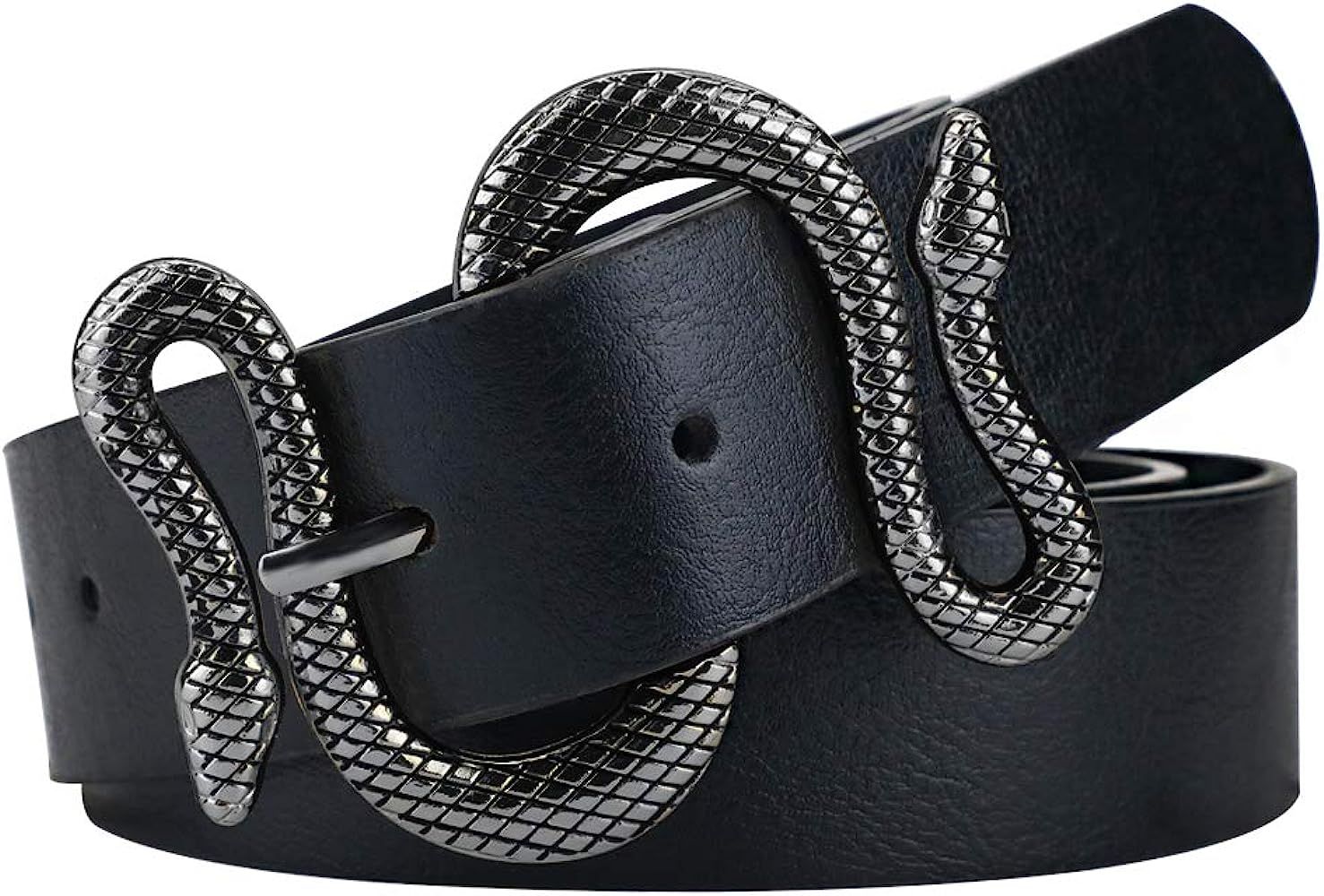 Taffeta Alley Belts for Women,Women Fashion Leather Belt for Dress with Snake Belt Buckle | Amazon (US)