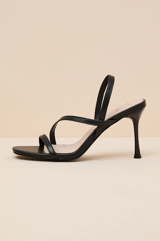 Leigh Black Strappy High Heel Sandals | Lulus