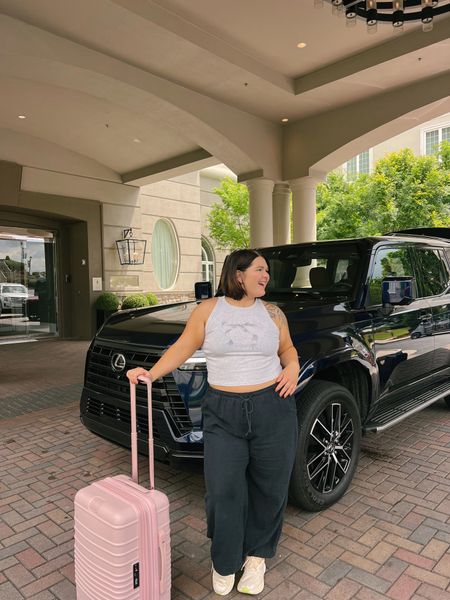 Travel day outfit! Comfy pants for the win. These are Abercrombie last year but I’ll link this years version. I’m wearing XL short and they do shrink a bit if you get the linen ones. Tank is from Hollister and super affordable. Also size XL. And my beloved Beis carry on!

#LTKfindsunder50 #LTKmidsize #LTKtravel