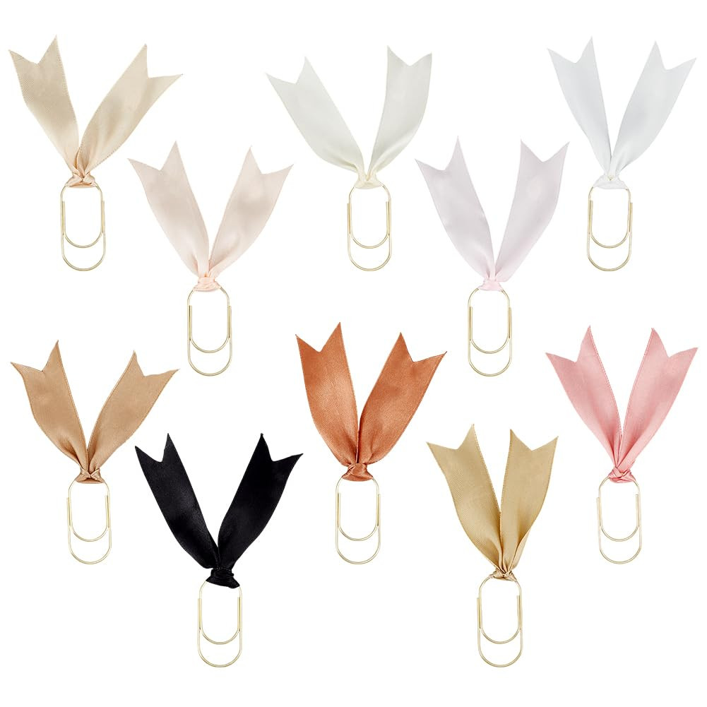PH PandaHall 10pcs Ribbon Paper Clip, Colorful Planner Bookmark Ribbon Paperclips 1.9 Inch Paper ... | Amazon (US)