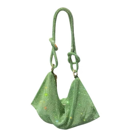 LoyGkgas Female Adult Rhinestone Holiday Hobo Bag Elegant Evening Bag Shiny Purse Green (L) | Walmart (US)