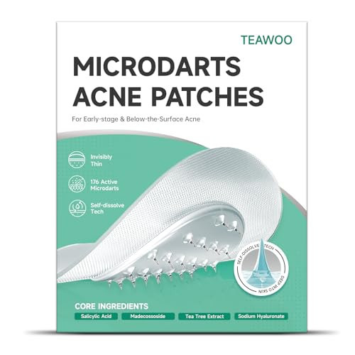 TEAWOO 36-Count Microdart Acne Patches, Hydrocolloid Pimple Patches with Salicylic Acid & Madecossoside, Microdart Zit Patches for Deep Blemishes & Early Stage Acne (Patented) | Amazon (US)