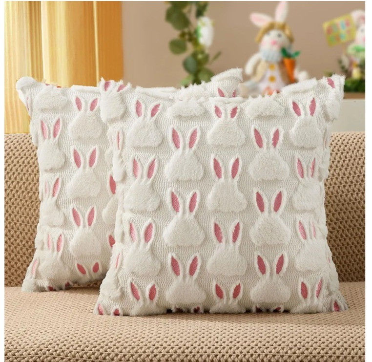 DFXSZ Easter Pillow Covers 18x18 inch Set of 2 Easter Decorations Pink Ears White Rabbit Soft Plush Faux Fur Jacquard Throw Pillows 

#LTKSpringSale #LTKSeasonal #LTKHome