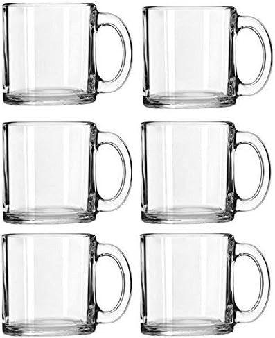 Libbey Crystal Coffee Mug Warm Beverage Mugs Set of (13 oz) (6) | Amazon (US)