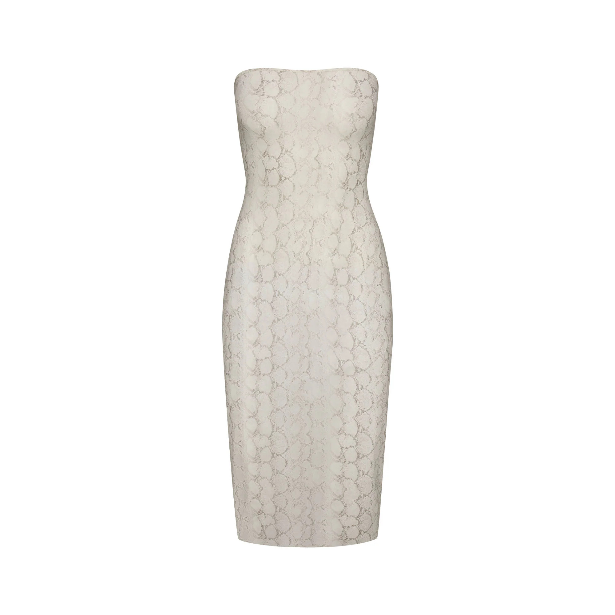 MILKY SHEER MIDI TUBE DRESS | STONE PASTEL SNAKE PRINT | SKIMS (US)