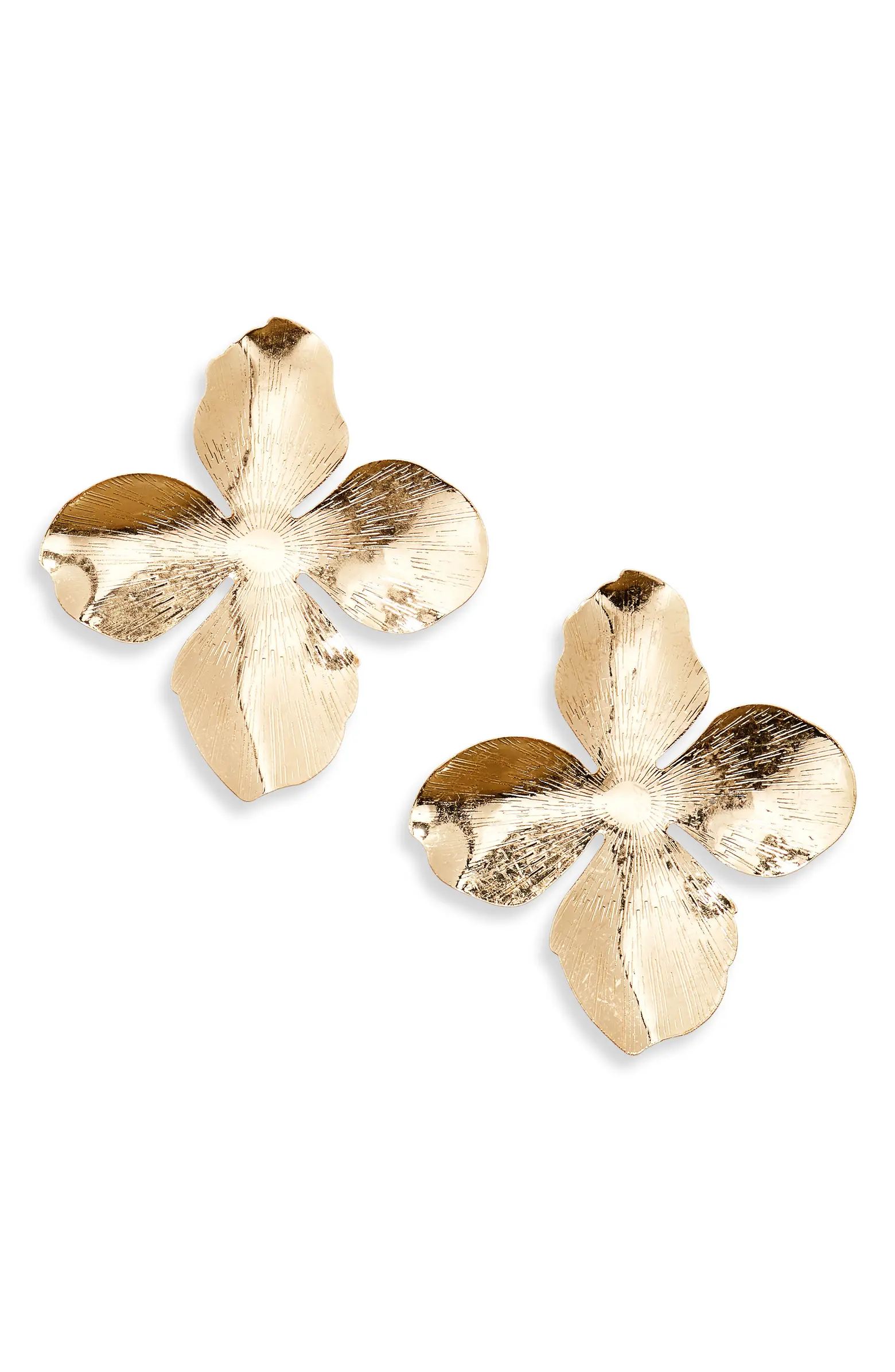 Etched Petal Stud Earrings | Nordstrom