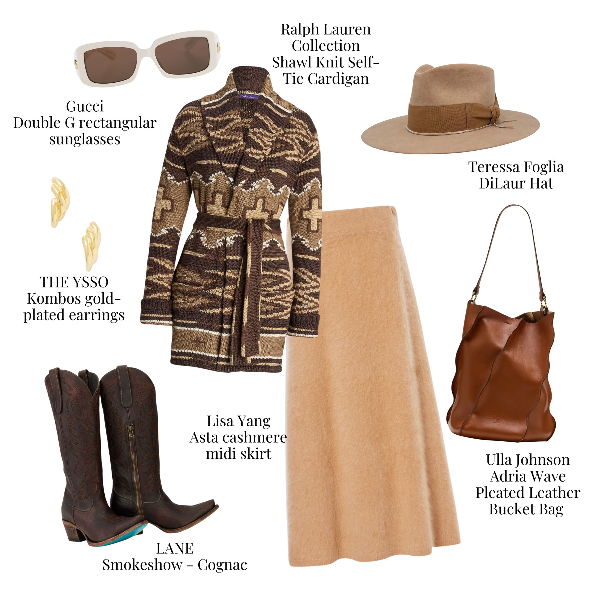 Effortless boho vibes for fall 🍂✨ Pairing a cozy Ralph Lauren shawl cardigan with a soft Lisa Yang cashmere skirt, classic Lane boots, and a chic Ulla Johnson bucket bag. Finished with a timeless Teressa Foglia hat for that perfect autumn touch.

#BohoChic #FallOutfitInspo #RalphLauren #LisaYang #UllaJohnson #LaneBoots #TeressaFoglia #CozyAndStylish #AutumnLayers #EffortlessStyle



#LTKStyleTip #LTKShoeCrush #LTKItBag