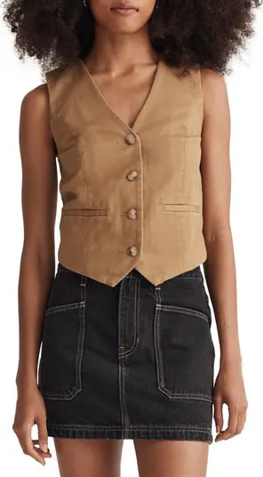 Madewell Button Front Vest in (Re)generative Chino | Nordstrom | Nordstrom