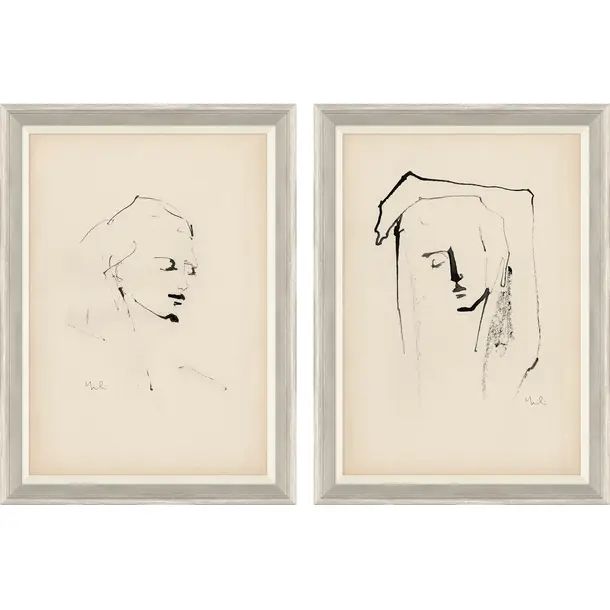 Muse I & II by Carrier and Company Art - Picture Frame Drawing Print Set on Paper | Wayfair Professional