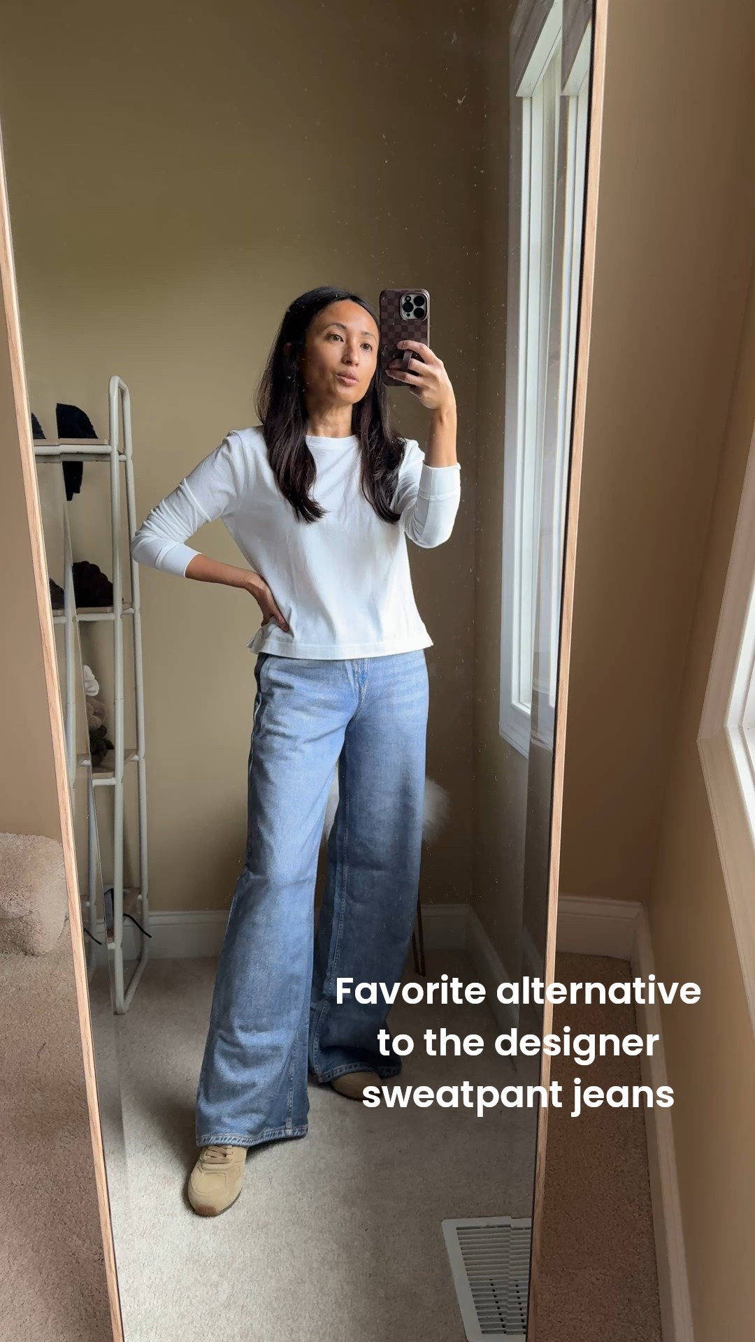 Favorite alternative to the designer sweatpant jeans. On sale 50% off with code GREAT; comes to $49. SIZE DOWN. 
Good cotton long sleeve t-shirt. True to size. 


#LTKOver40 #LTKFindsUnder100 #LTKSaleAlert