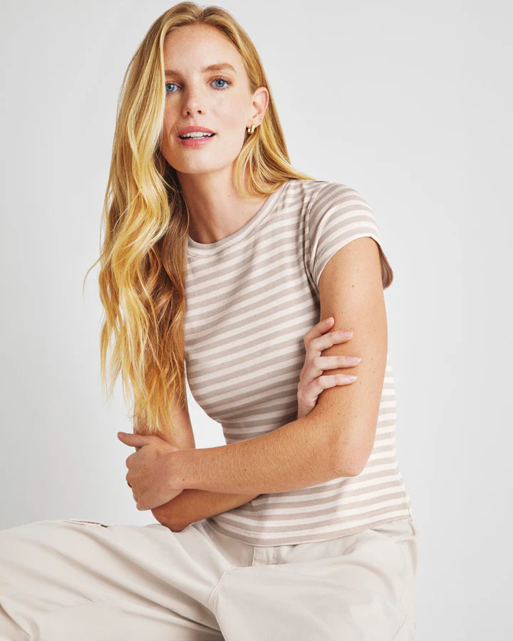 Benson Stripe Short Sleeve Crew Tee | Splendid