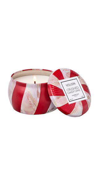 Crushed Candy Cane Mini Tin Candle in Crushed Candy Cane | Revolve Clothing (Global)