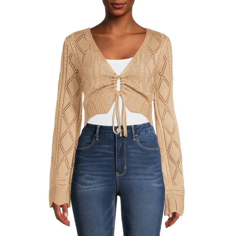 No Boundaries Juniors Crochet Cardigan Sweater | Walmart (US)