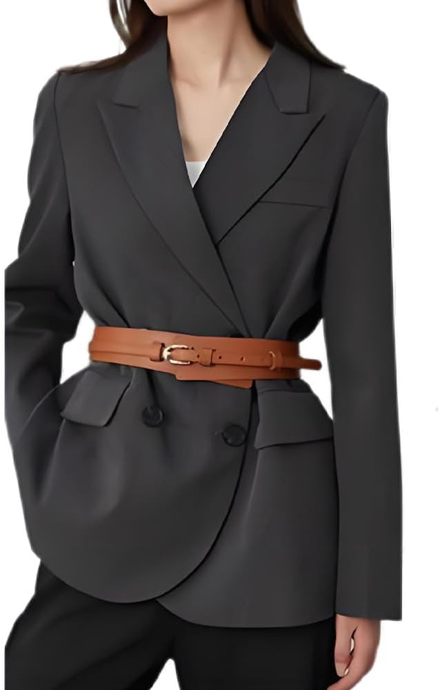 Belts for Women Fashion Wide Belt Adjustable Waist Belt Suitable for Dresses Blazers Trench Coats... | Amazon (US)