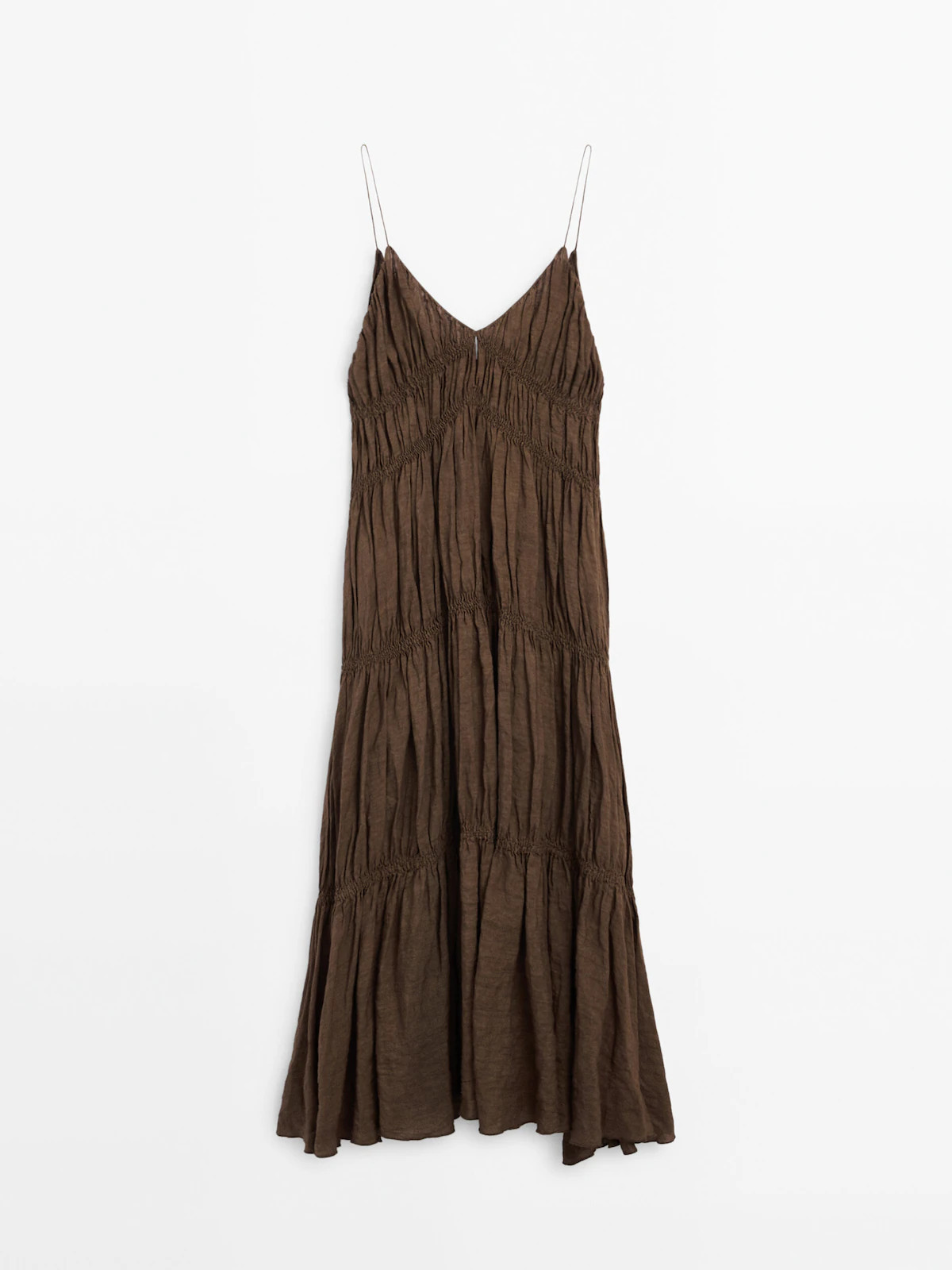 Strappy dress with gathered detailing - Massimo Dutti United Kingdom | Massimo Dutti UK