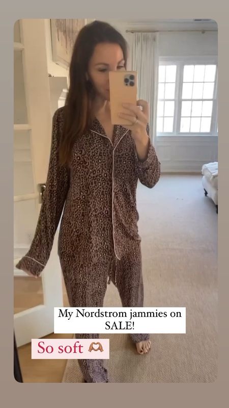 Nordstrom moonlight pajamas on sale under $50 - sooo soft and cozy. Not all colors are part of the sale but leopard is, and the robe is too!

#LTKsalealert #LTKunder50 #LTKunder100